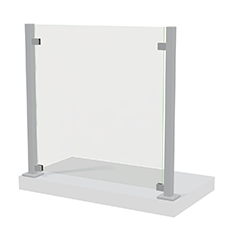 Glasgelænder i aluminium uden overligger