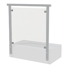 Glasgelænder i aluminium med overligger