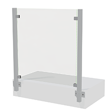 Transparent glasvæg med aluminiumsramme