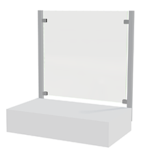Transparent glas med aluminiumramme