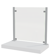 Transparent glasgelænder med aluminiumsprofiler