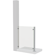 Glasgelænder med aluminiumstolpe